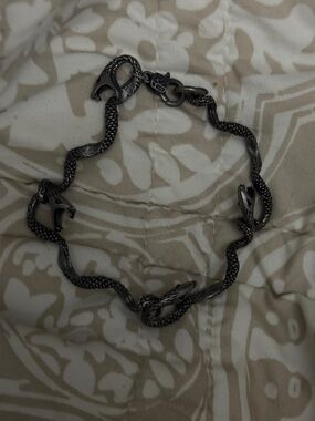 Black Viper Snake Chain Bracelet